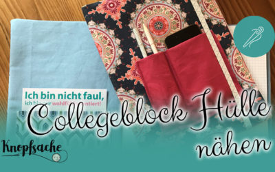 Buchhülle für Collegeblock nähen