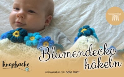 Babydecke mit Blumenrand häkeln